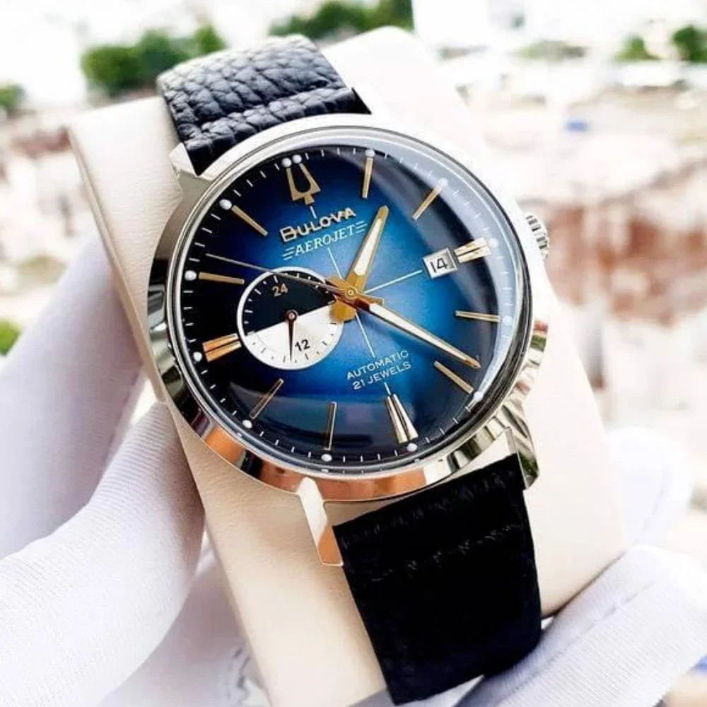 NEW! Bulova Leather Men's Automatic AeroJet Watch